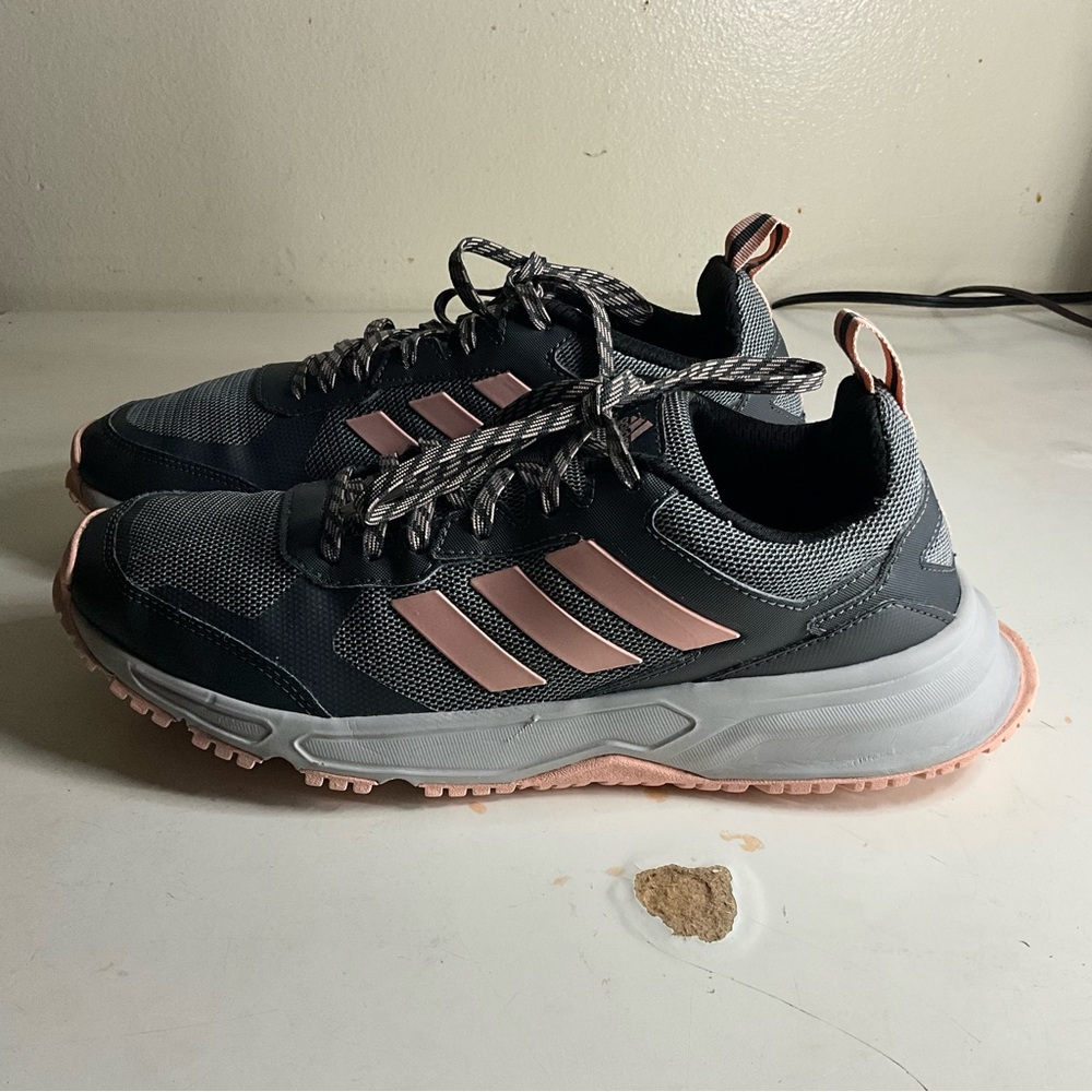 Adidas Rockadia Women's Gray and Pink Sneakers 10 - Picture 8 of 10